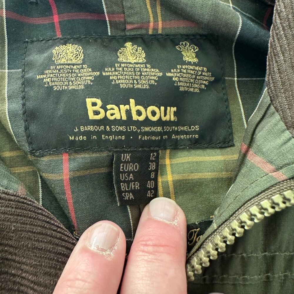 Barbour Jacket Womens US 8 UK 12 Flyweight Wax Utility Classic Preppy Rain - Picture 3 of 13